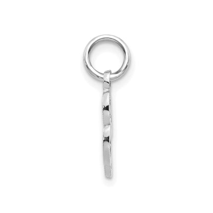 14KW White Gold Casted Script Letter L Initial Charm
