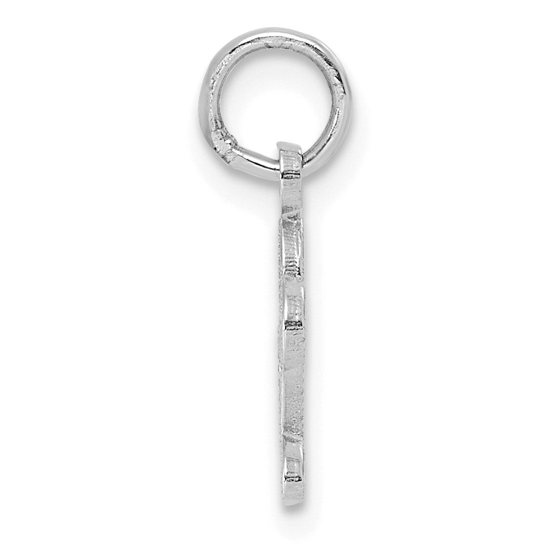 14KW White Gold Casted Script Letter L Initial Charm