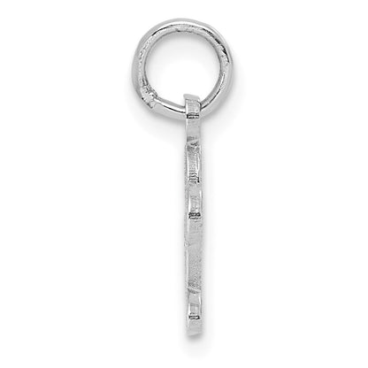 14KW White Gold Casted Script Letter L Initial Charm