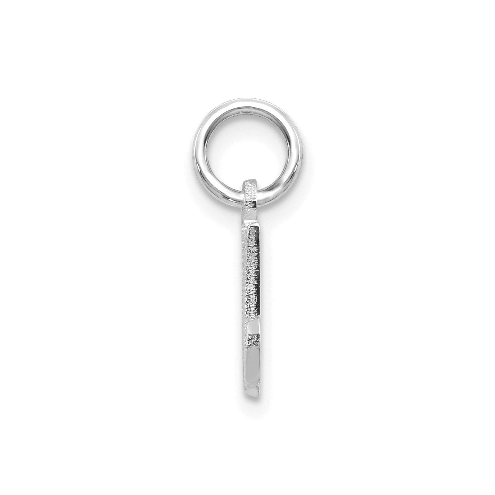 14KW White Gold Casted Script Letter M Initial Charm