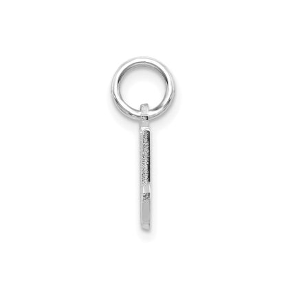 14KW White Gold Casted Script Letter M Initial Charm