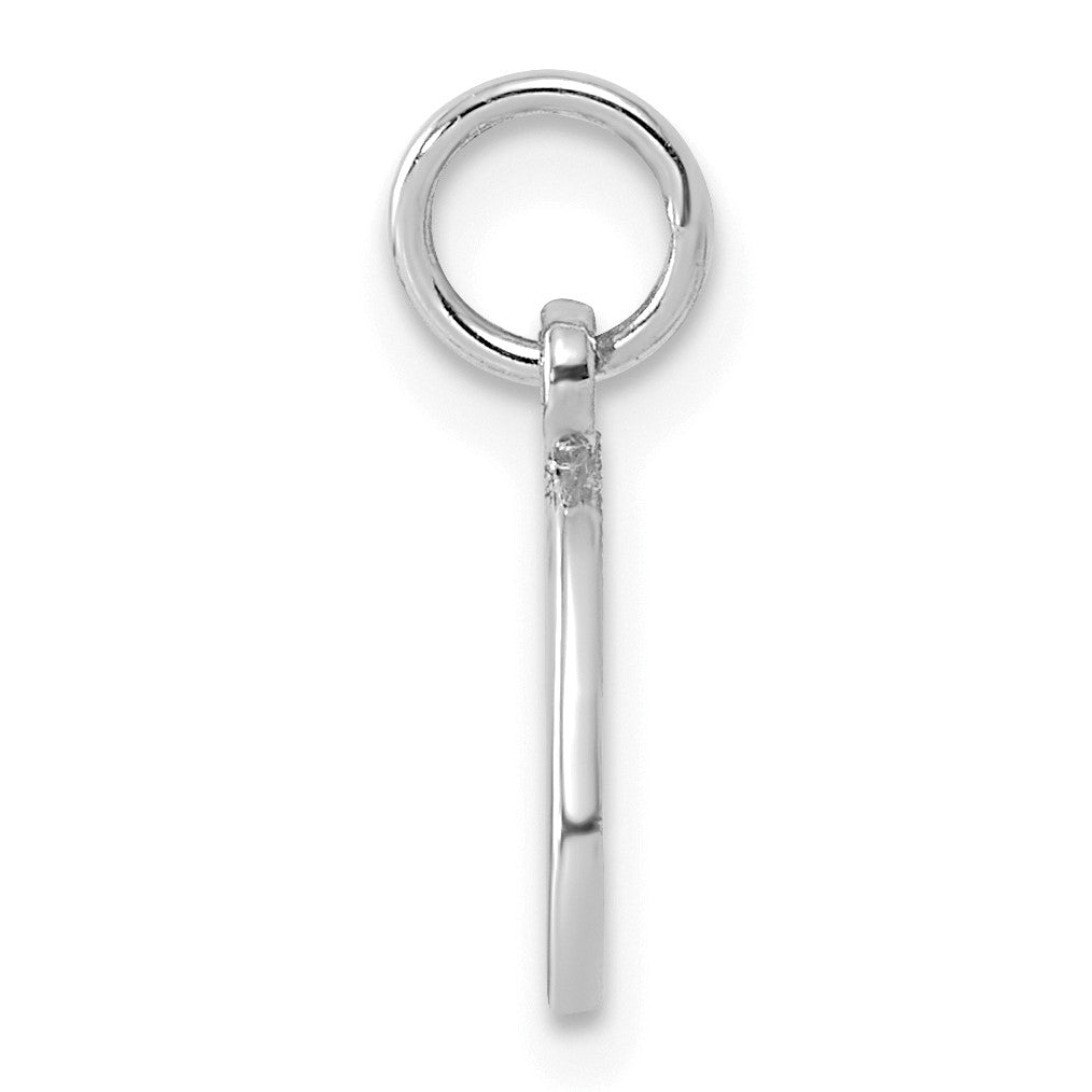 14KW White Gold Casted Script Letter O Initial Charm