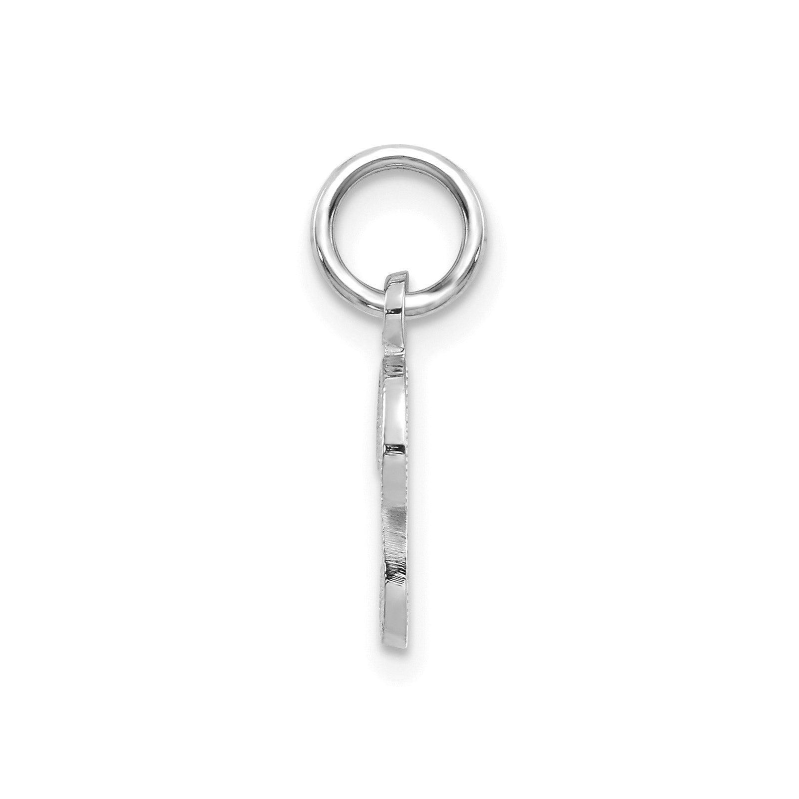 14KW White Gold Casted Script Letter P Initial Charm
