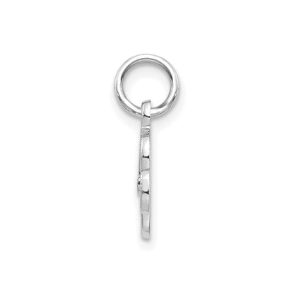14KW White Gold Casted Script Letter R Initial Charm