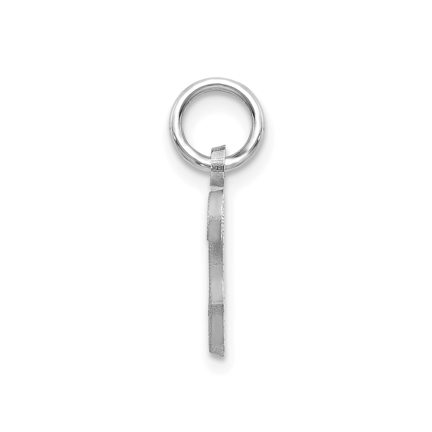 14KW White Gold Casted Script Letter S Initial Charm
