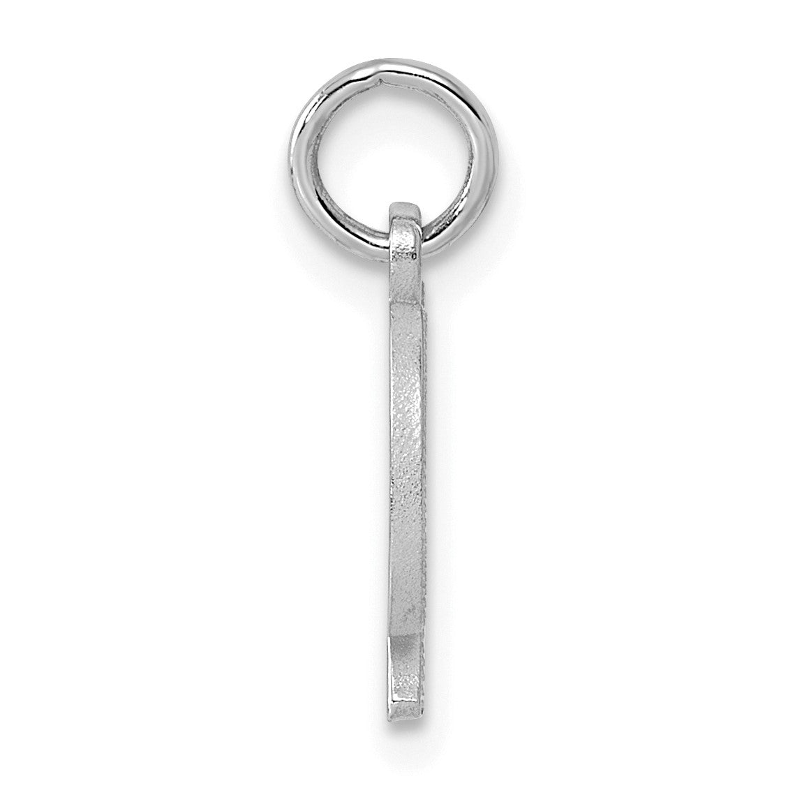 14KW White Gold Casted Script Letter W Initial Charm