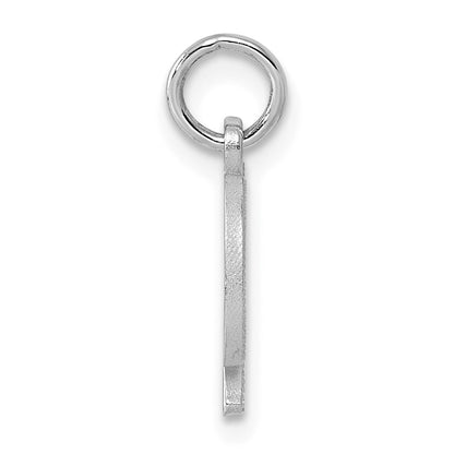 14KW White Gold Casted Script Letter W Initial Charm