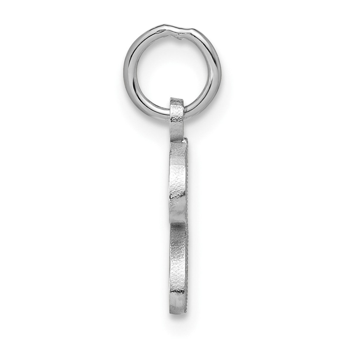 14KW White Gold Casted Script Letter Z Initial Charm