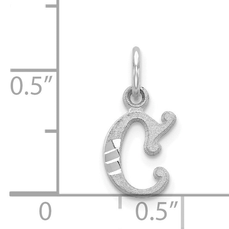 14KW Diamond-cut Letter C Initial Charm