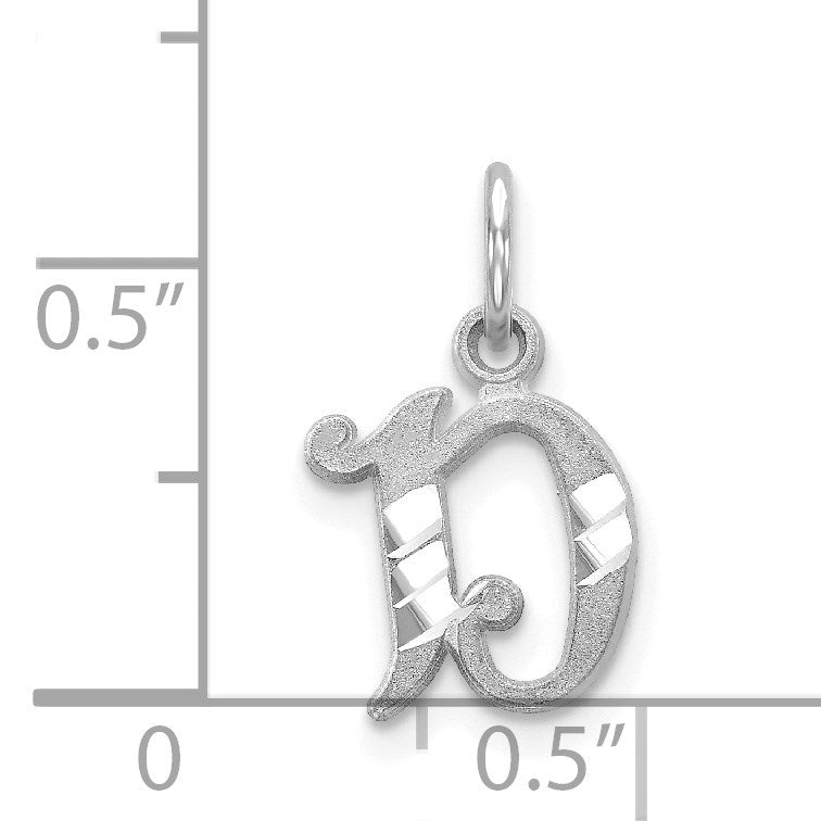 14KW Diamond-cut Letter D Initial Charm