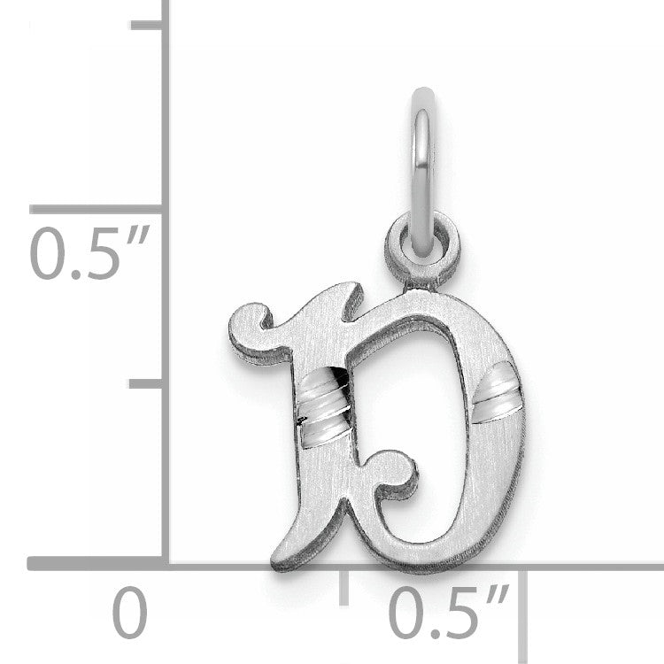 14KW Diamond-cut Letter D Initial Charm
