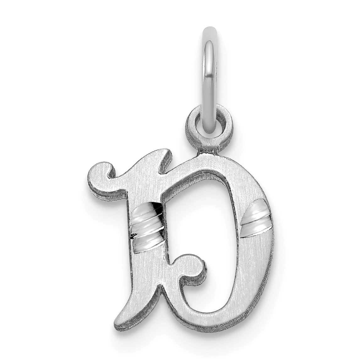 14KW Diamond-cut Letter D Initial Charm