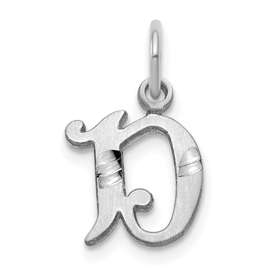 14KW Diamond-cut Letter D Initial Charm