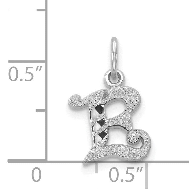 14KW Diamond-cut Letter E Initial Charm