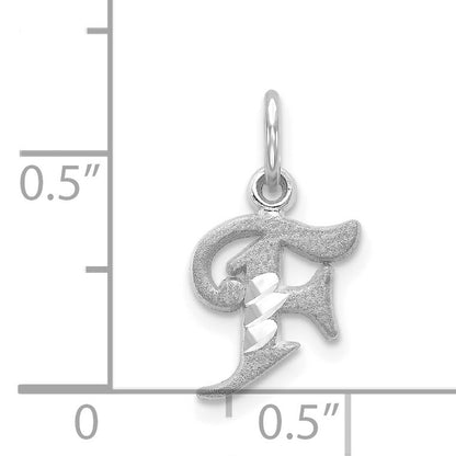 14KW Diamond-cut Letter F Initial Charm
