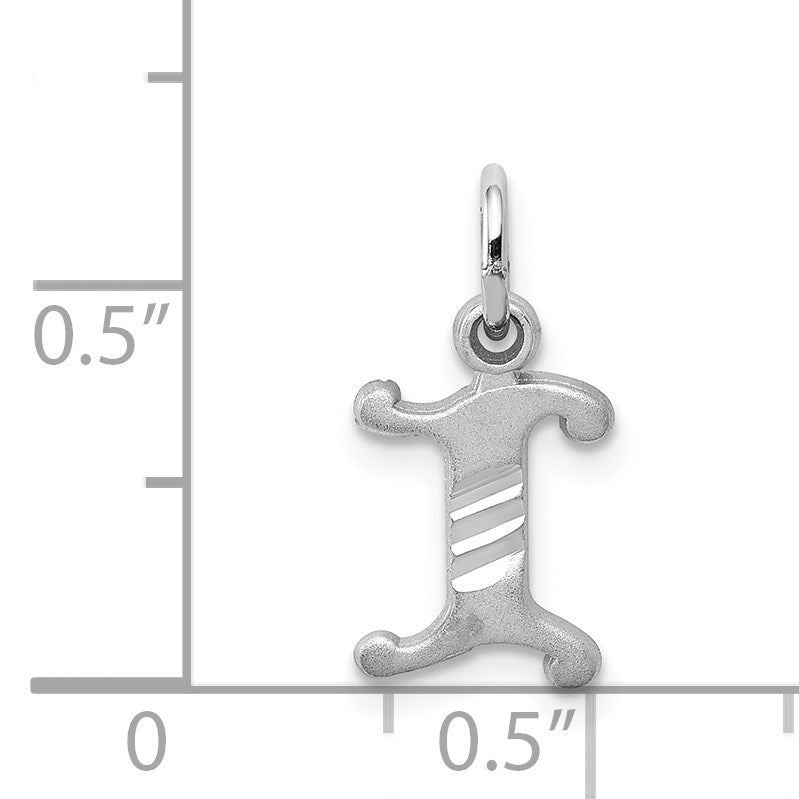 14KW Diamond-cut Letter I Initial Charm