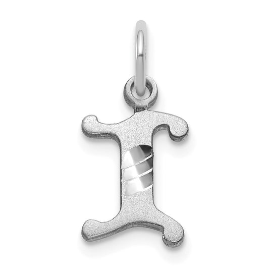 14KW Diamond-cut Letter I Initial Charm