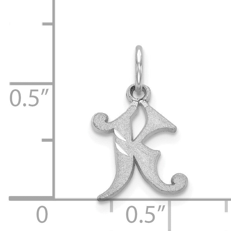 14KW Diamond-cut Letter K Initial Charm