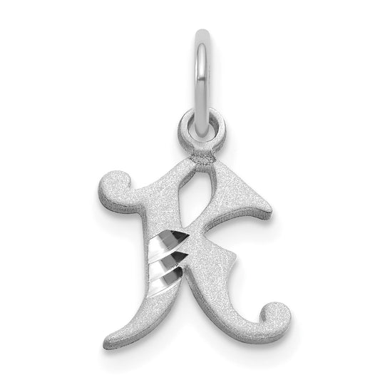 14KW Diamond-cut Letter K Initial Charm