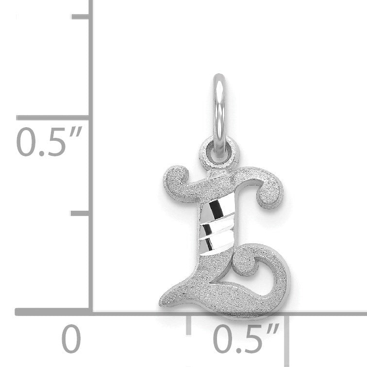 14KW Diamond-cut Letter L Initial Charm