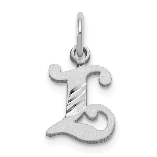 14KW Diamond-cut Letter L Initial Charm