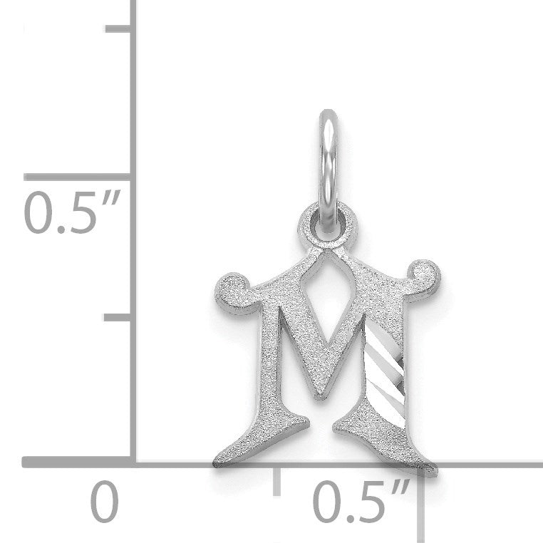 14KW Diamond-cut Letter M Initial Charm