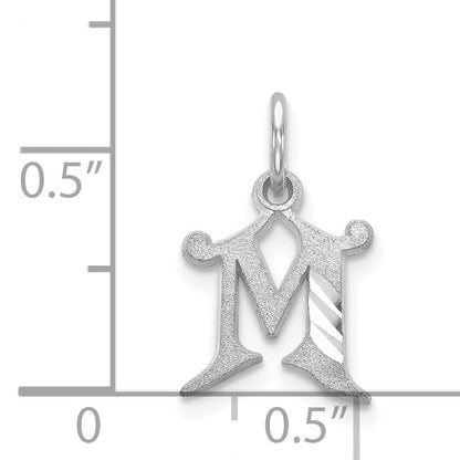 14KW Diamond-cut Letter M Initial Charm