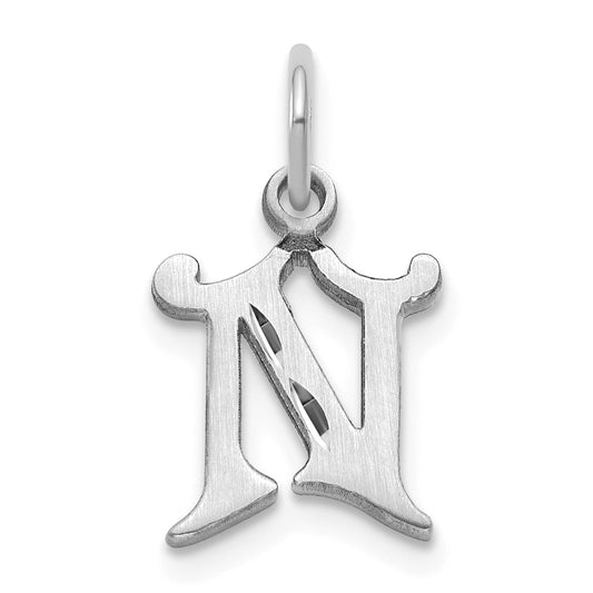 14KW Diamond-cut Letter N Initial Charm