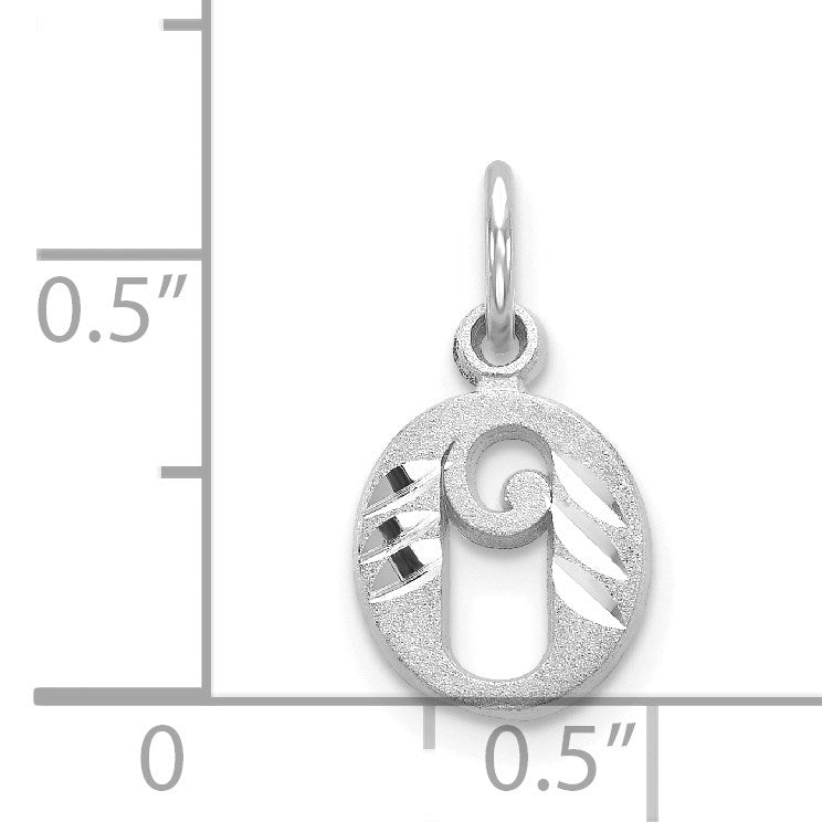 14KW Diamond-cut Letter O Initial Charm