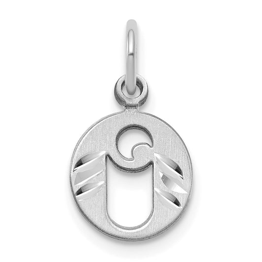 14KW Diamond-cut Letter O Initial Charm