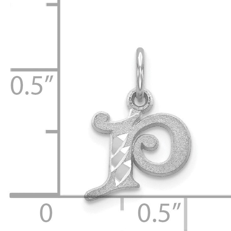 14KW Diamond-cut Letter P Initial Charm