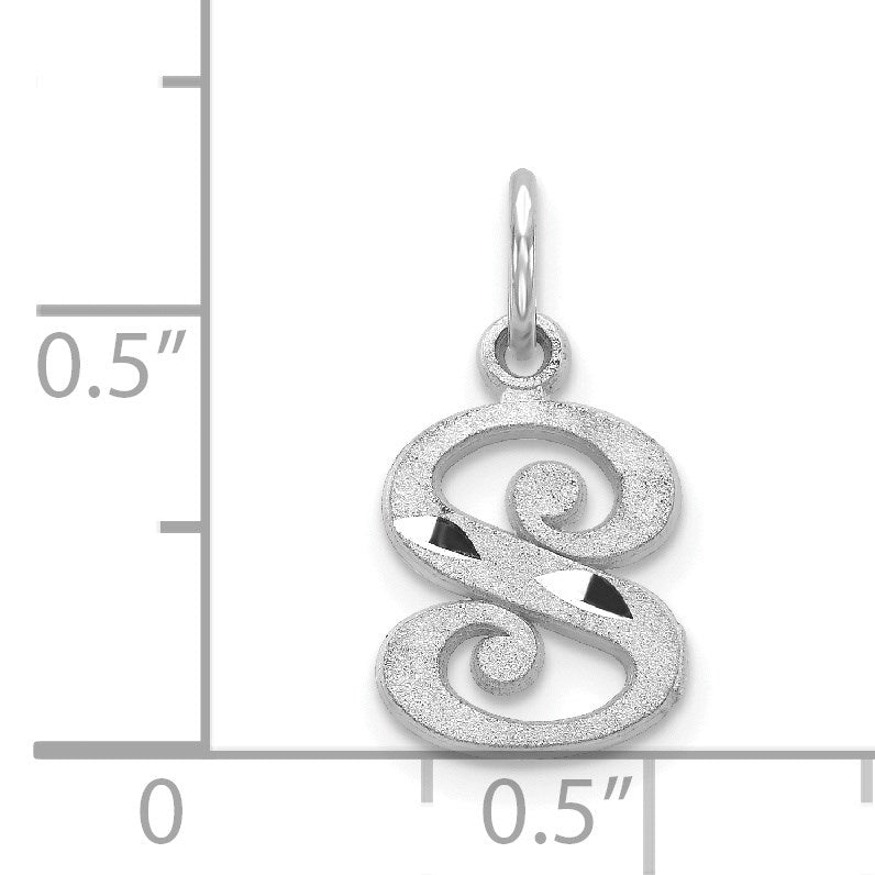 14KW Diamond-cut Letter S Initial Charm
