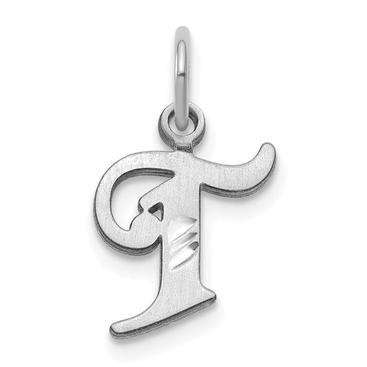 14KW Diamond-cut Letter T Initial Charm