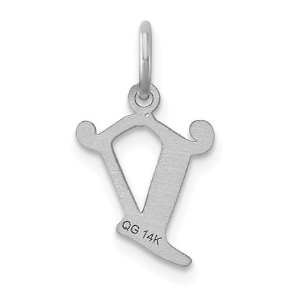 14KW Diamond-cut Letter V Initial Charm