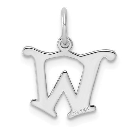 14KW Diamond-cut Letter W Initial Charm