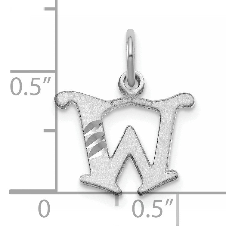 14KW Diamond-cut Letter W Initial Charm