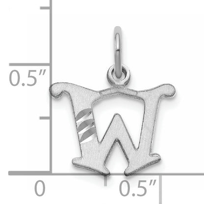 14KW Diamond-cut Letter W Initial Charm