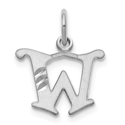 14KW Diamond-cut Letter W Initial Charm