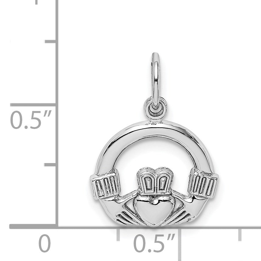 14k White Gold Claddagh Charm