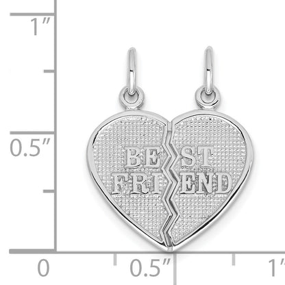 14k White Gold BEST FRIEND 2-Piece Break-apart Charm