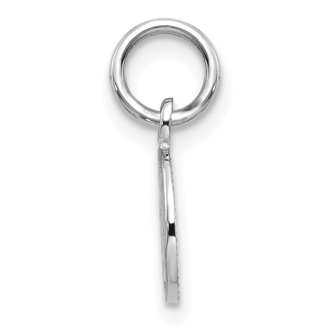 14k White Gold Small Polished Angel Round Charm