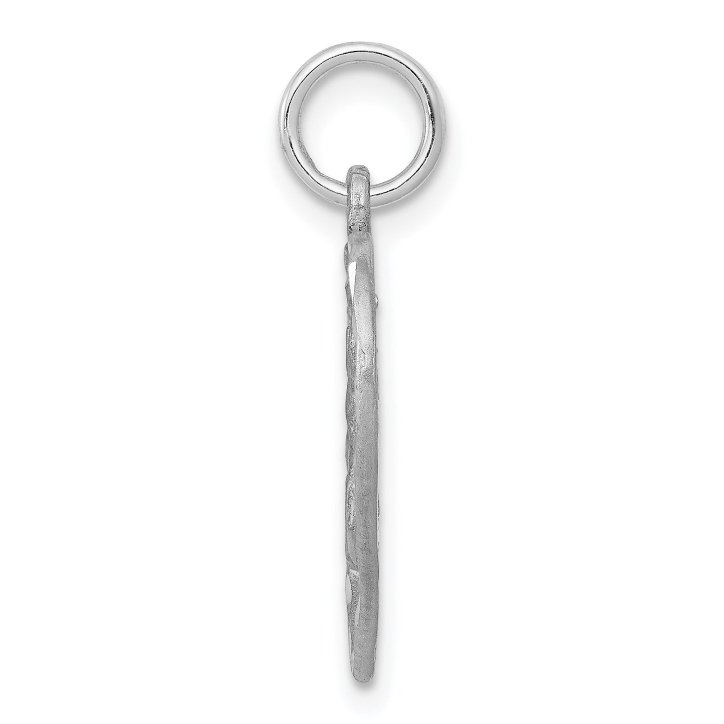 14k White Gold Cut-out Angel in Heart Charm