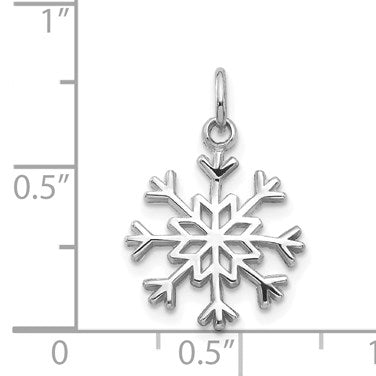 14k White Gold Snowflake Charm