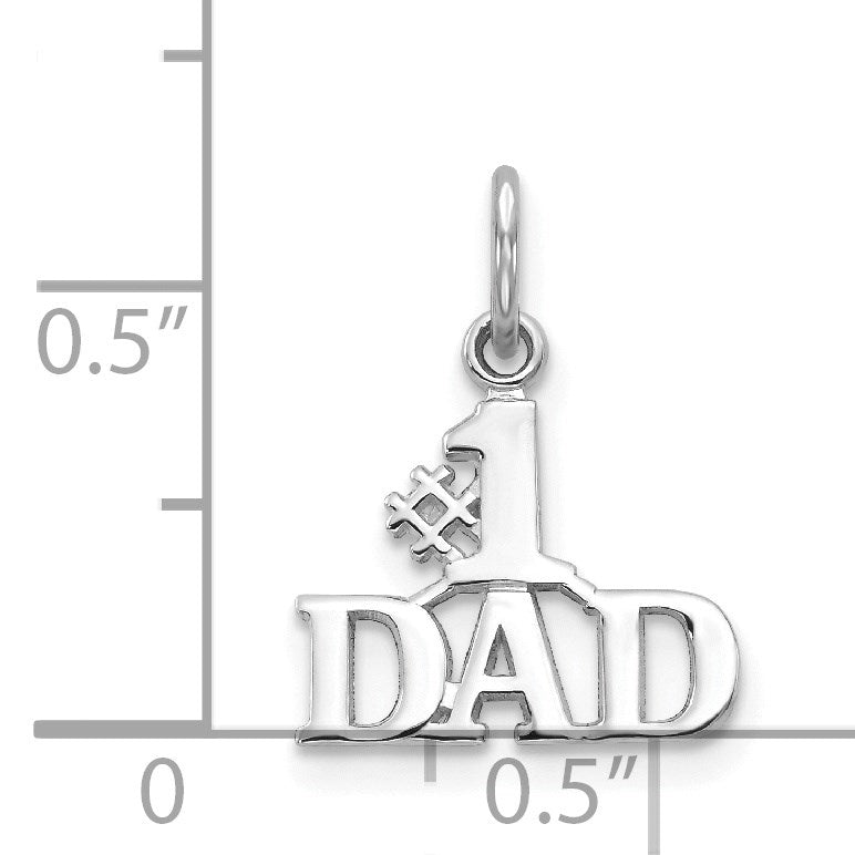 14k White Gold #1 DAD Charm