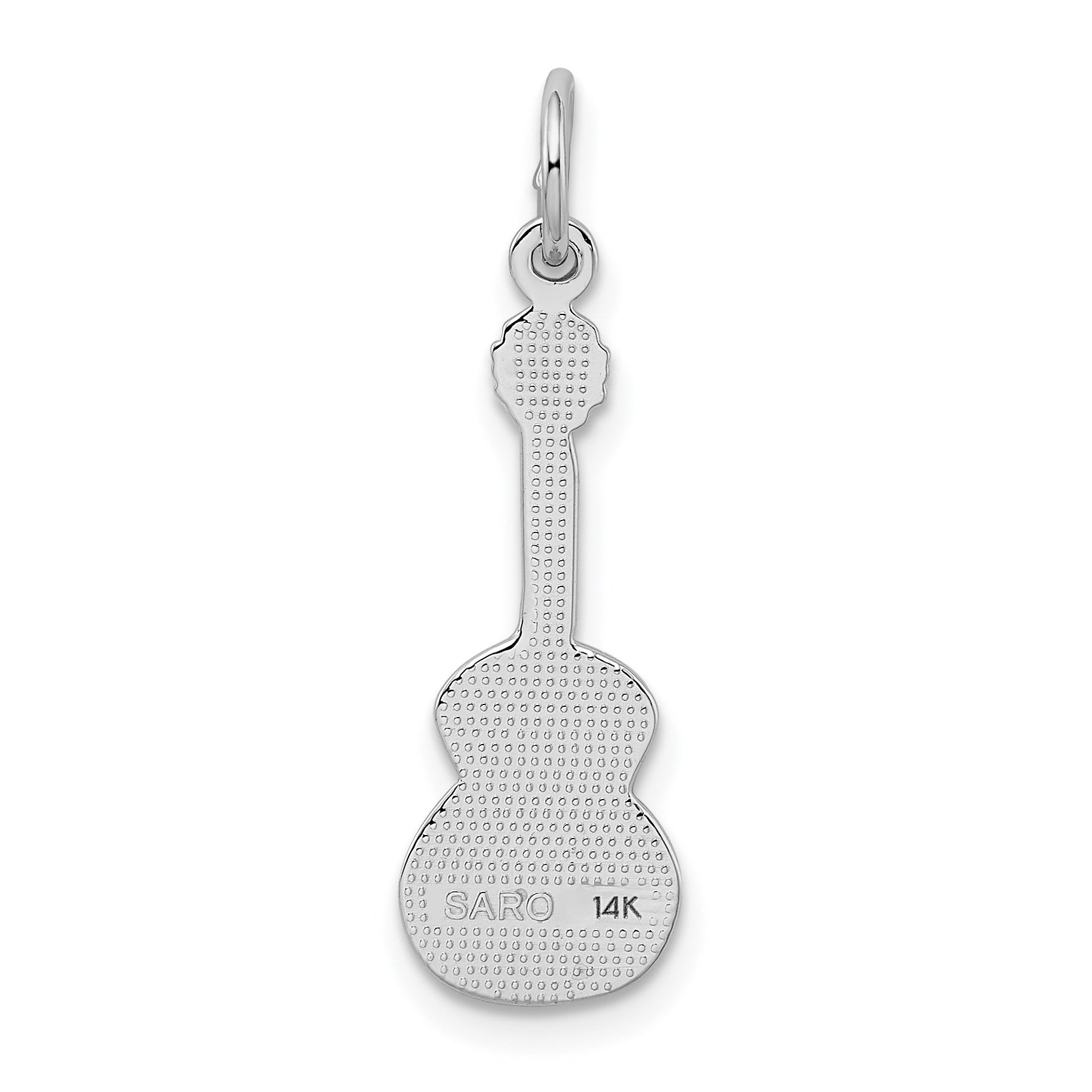 14k White Gold Acoustic Guitar Charm