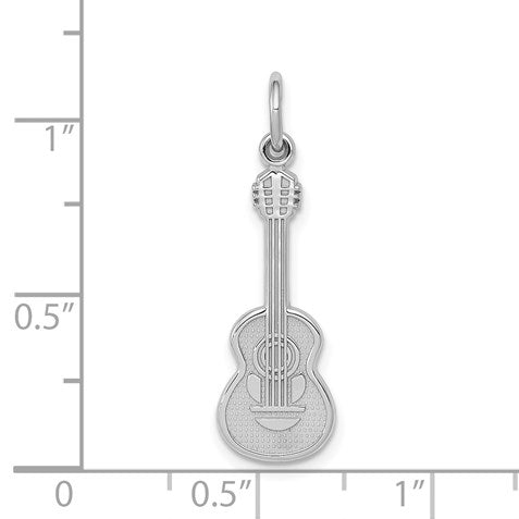 14k White Gold Acoustic Guitar Charm
