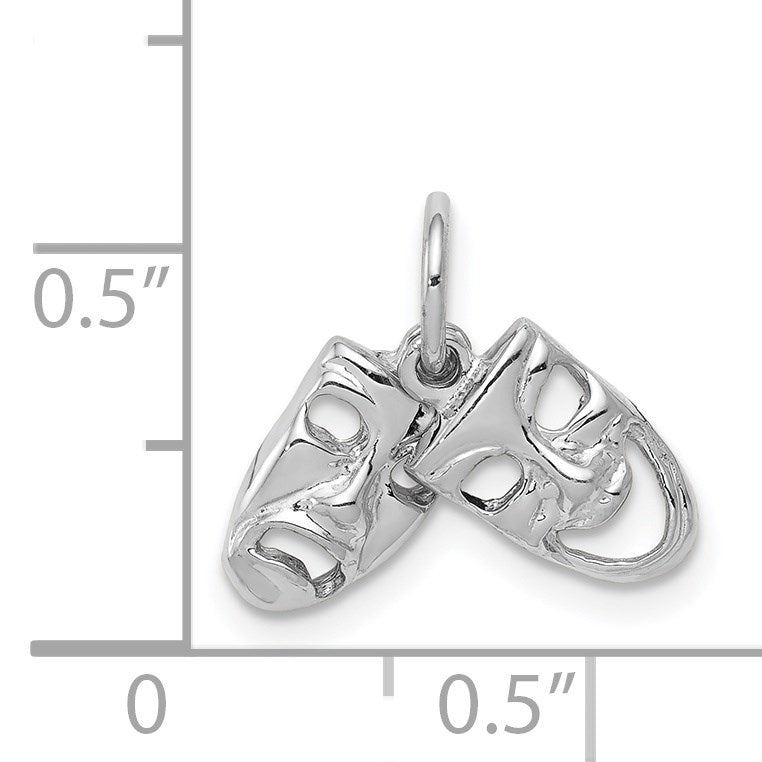 14k White Gold Comedy/Tragedy 2-Piece Charm