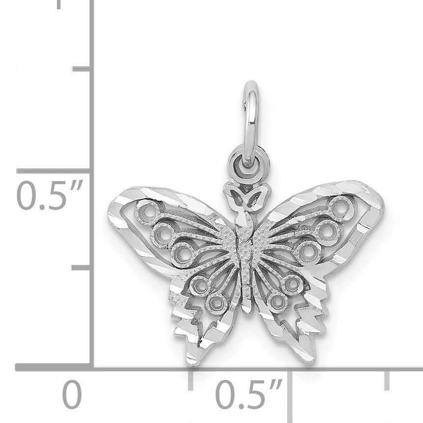 14k White Gold Butterfly Charm