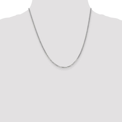 14k White Gold 2.2mm Flat Beveled Curb Chain