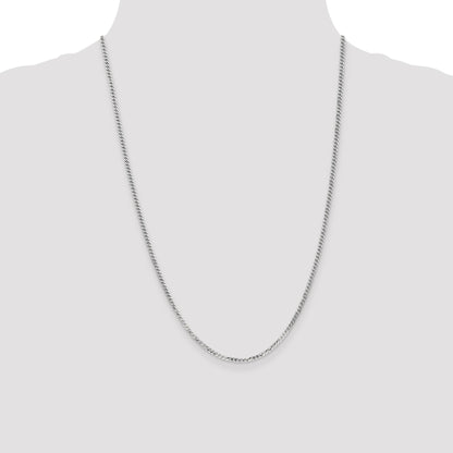 14k White Gold 2.2mm Flat Beveled Curb Chain